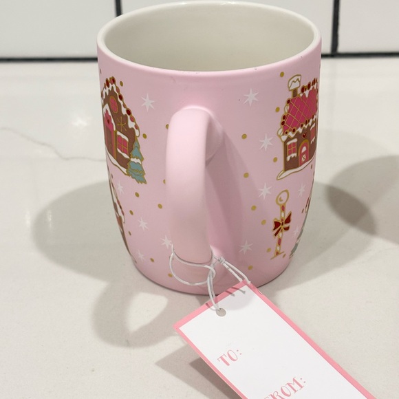 NEW Peppermint & Pine Pink Gingerbread House Soft Touch Mug - Picture 2 of 4